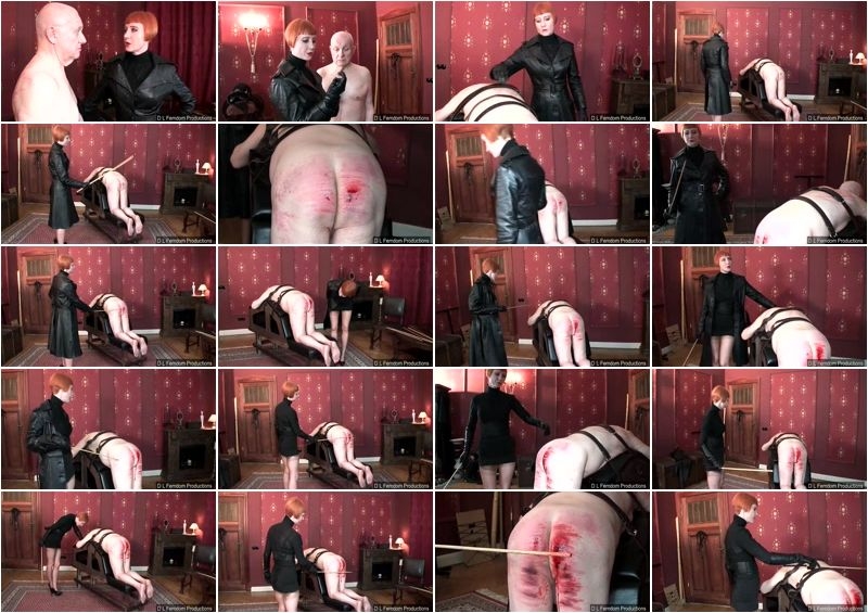 D L FEMDOM PRODUCTIONS – Caned for a Confession. Starring Liza  [caning, Leather, redheads]